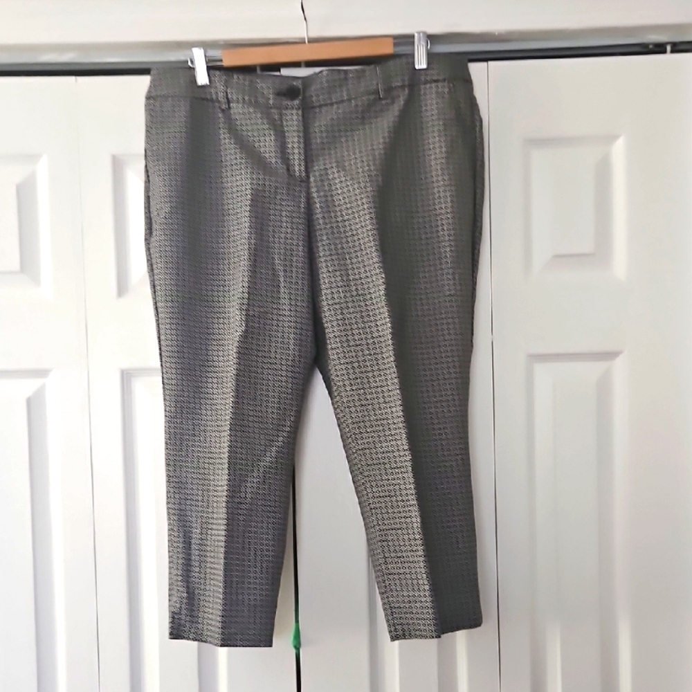 Hilary Radley Gray Checkered Cigarette Pants